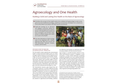 Agroecologie et One Health. Constuire durablement One Health sur la base de l’Agroécologie.