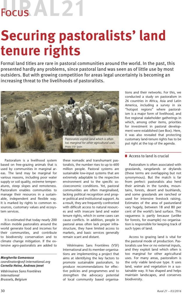Securing pastoralists’ land tenure rights