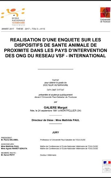 Réalisation d’une enquête sur les dispositifs de santé animale de proximité dans les pays d’intervention des ONG du réseau VSF-International